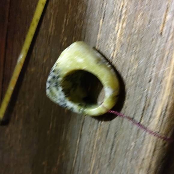 New Real Gemstone Spinach Jade Ring Size 8 - Picture 5 of 8